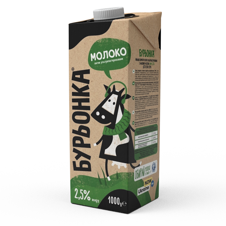 Молоко питне у/пастер. 2,5%,"Бурьонка" 1000г.